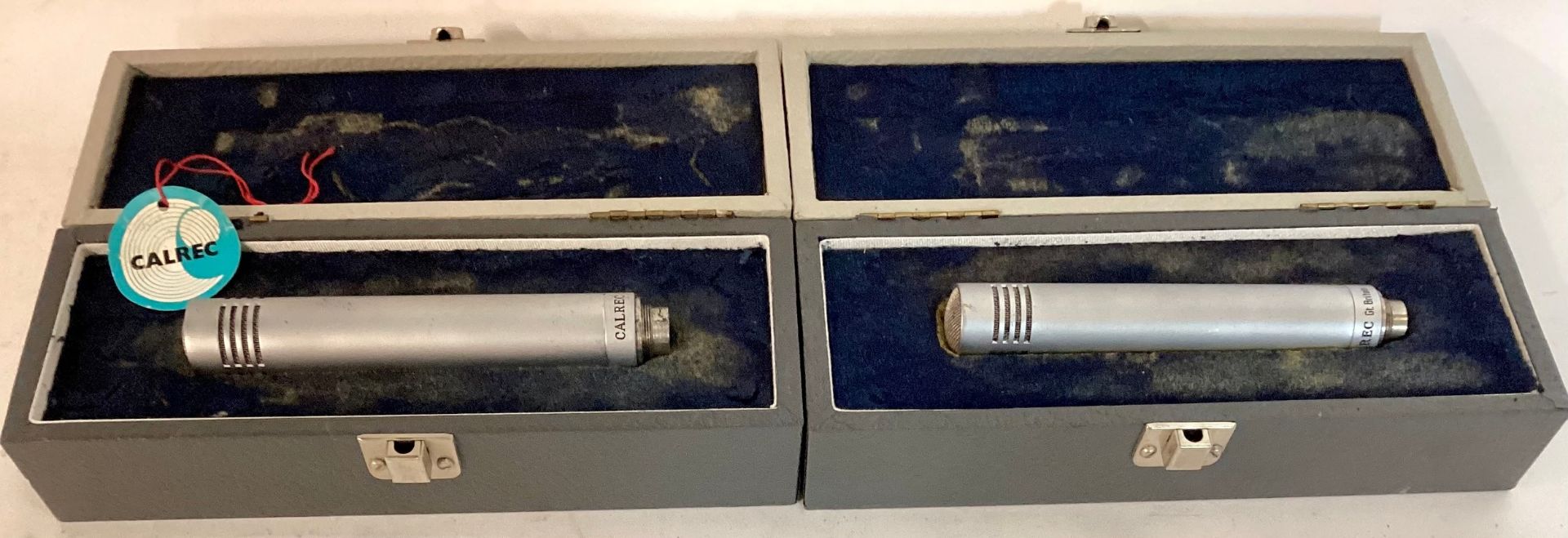 CALREC VINTAGE MICROPHONES X 2. Here we have 2 CALREC CM 652 microphones in original boxes. They are