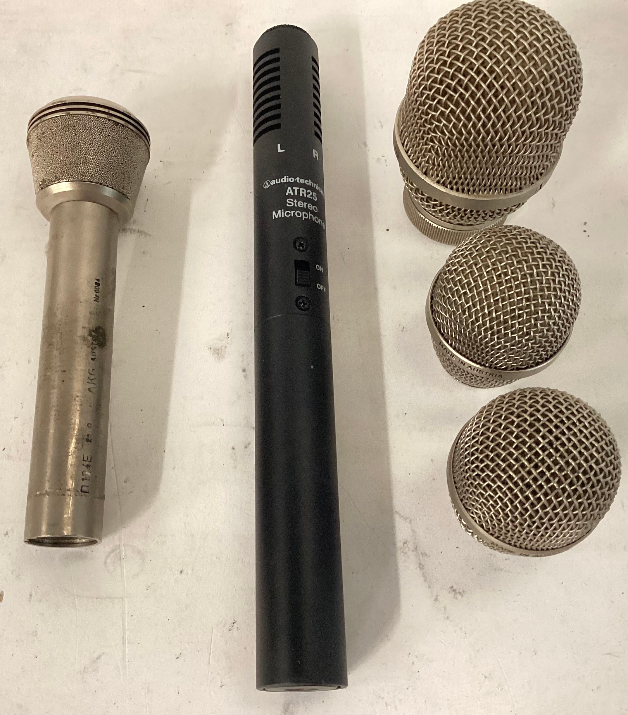 MICROPHONES / PARTS ETC. Here we have a Audio Technical ATR25 microphone along with AKG spare