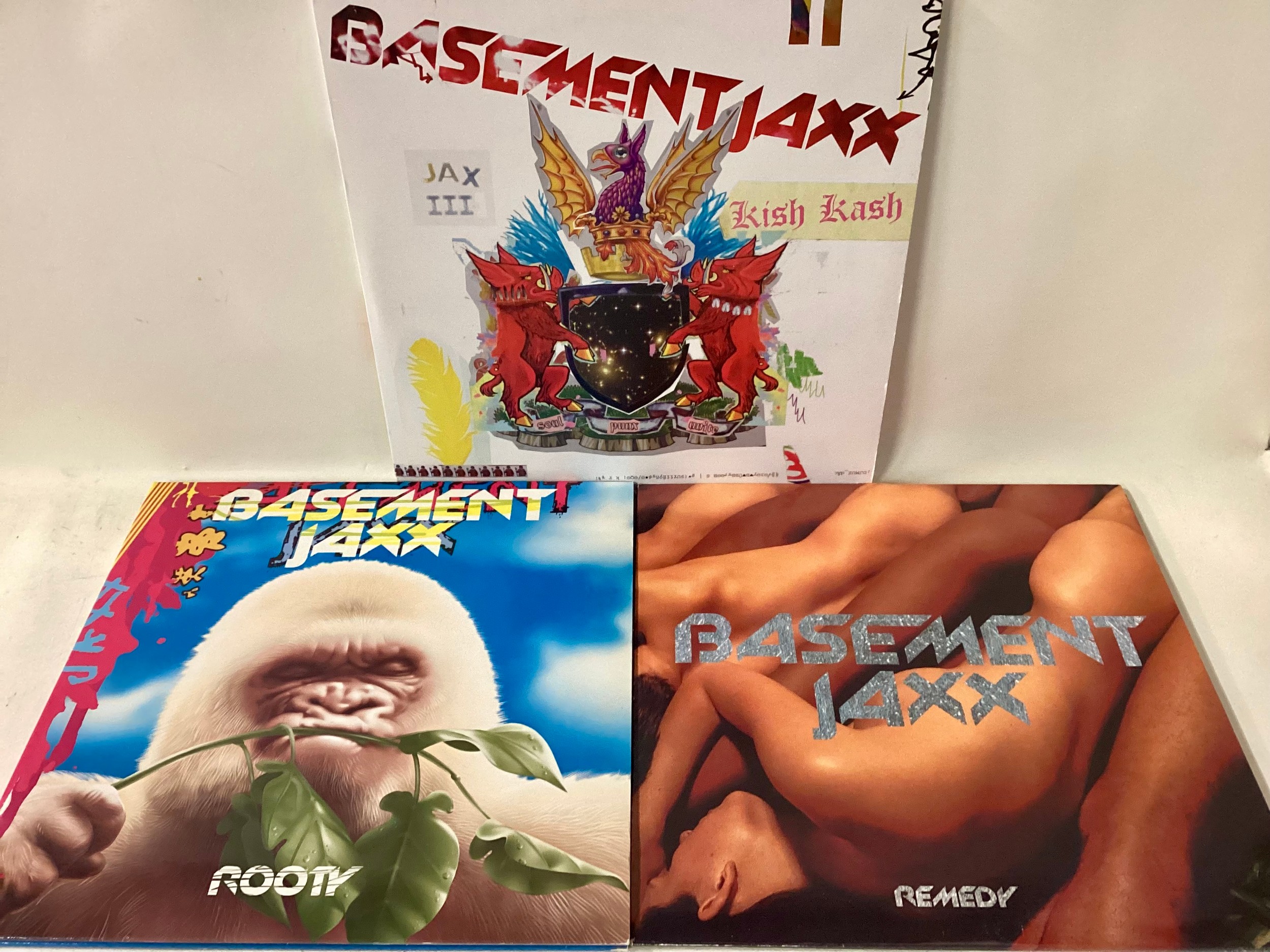 BASEMENT JAXX VINYL ALBUMS X 3. Nice selection with titles - Rooty - Remedy - Kish Kash. All found