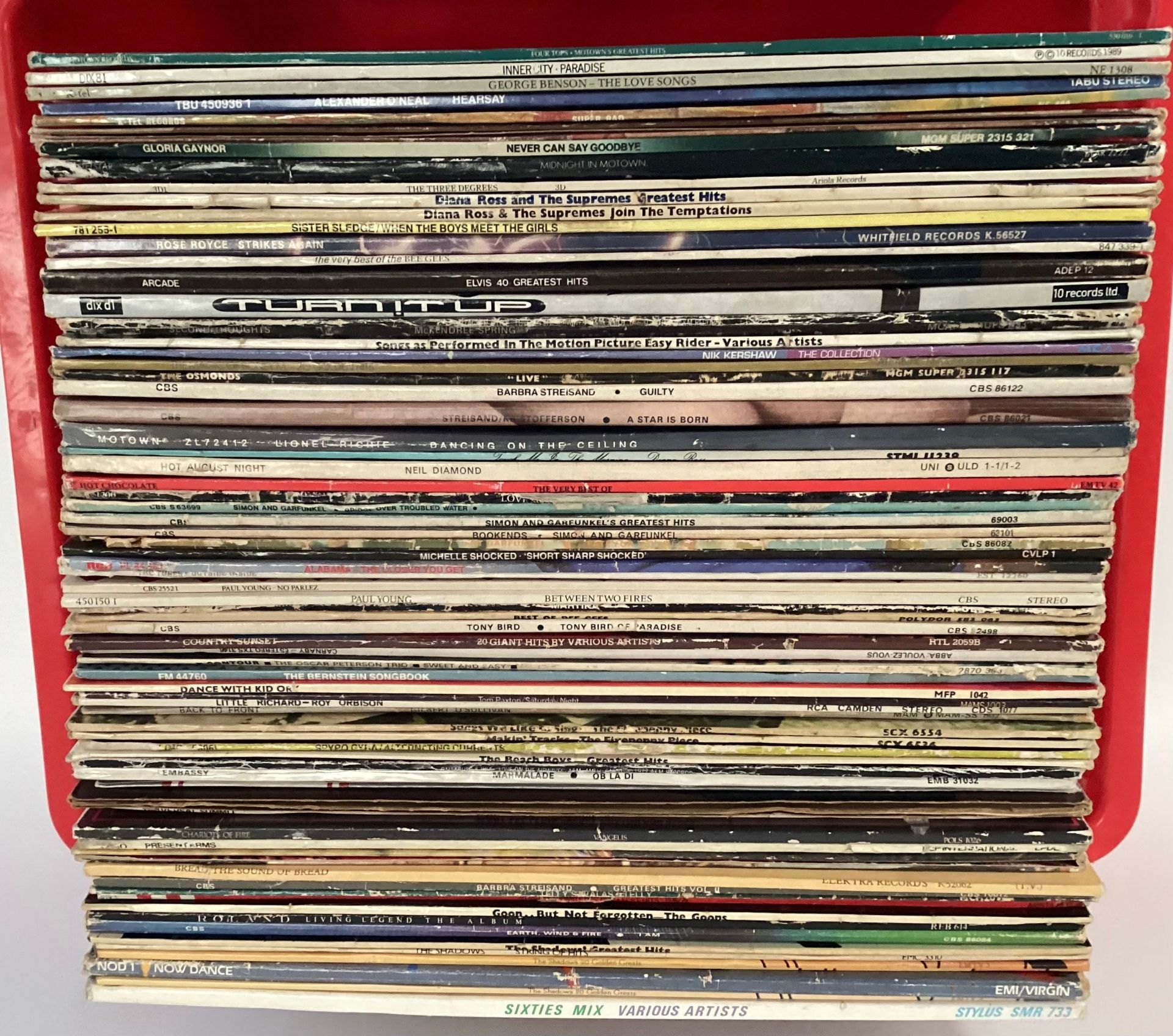 LARGE BOX OF VARIOUS VINYL LP RECORDS. Artists here include - Elvis Presley - Earth, Wind & Fire - - Image 2 of 5