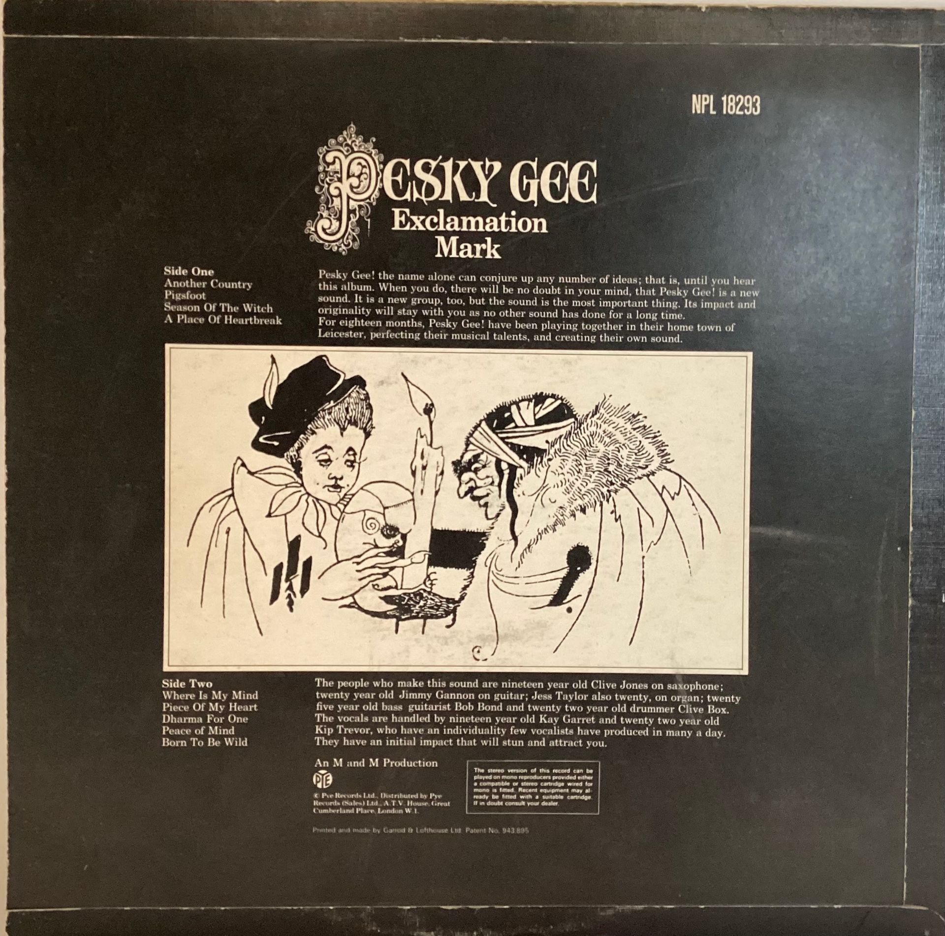 PESKY GEE ‘EXCLAMATION MARK’ MONO UK VINYL ALBUM. Rare original MONO copy made in UK – textured - Image 2 of 4