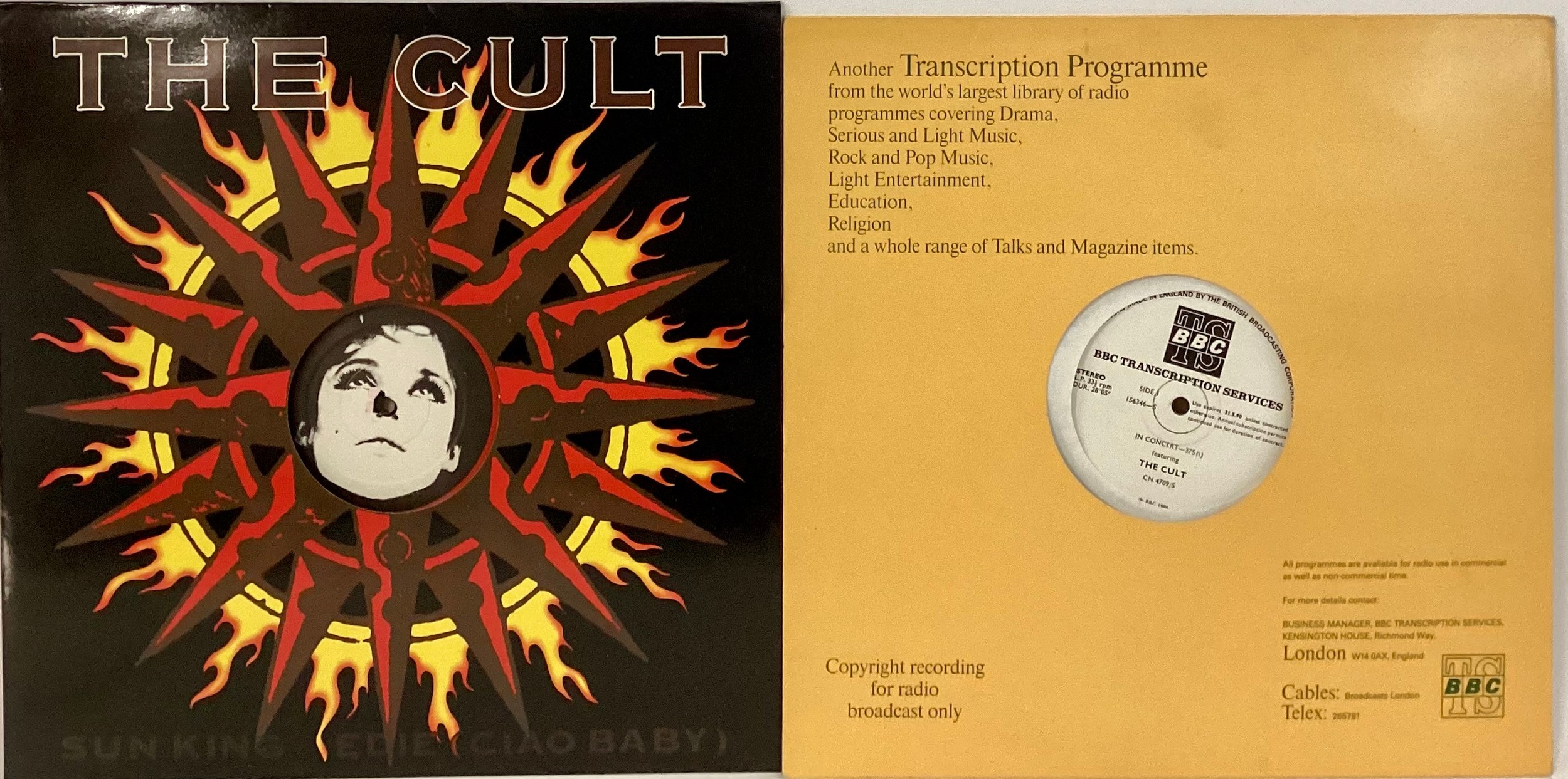 THE CULT VINYL RECORDS X 2. On offer here is a rare live LP on a BBC transcrition disc of live in - Image 2 of 5