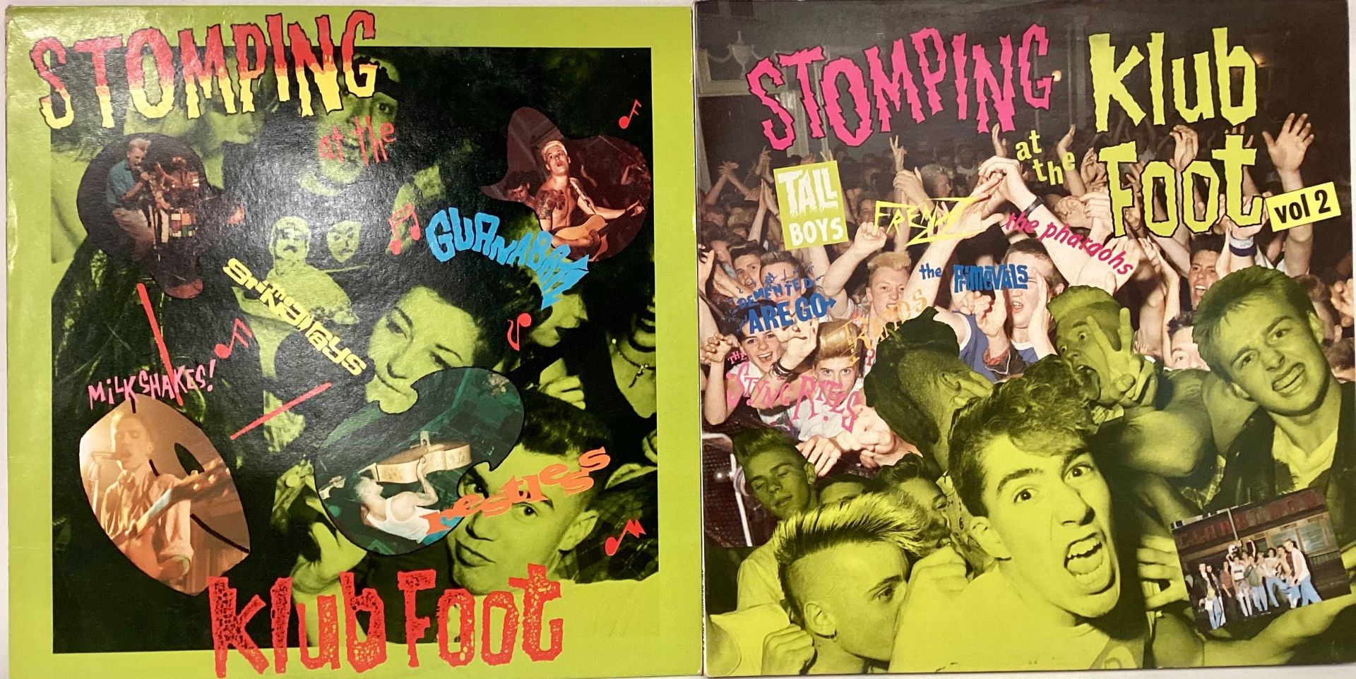 STOMPING AT THE KLUB FOOT ALBUMS X 2. Volumes 1 and 2 found here in VG+ conditions. Containing