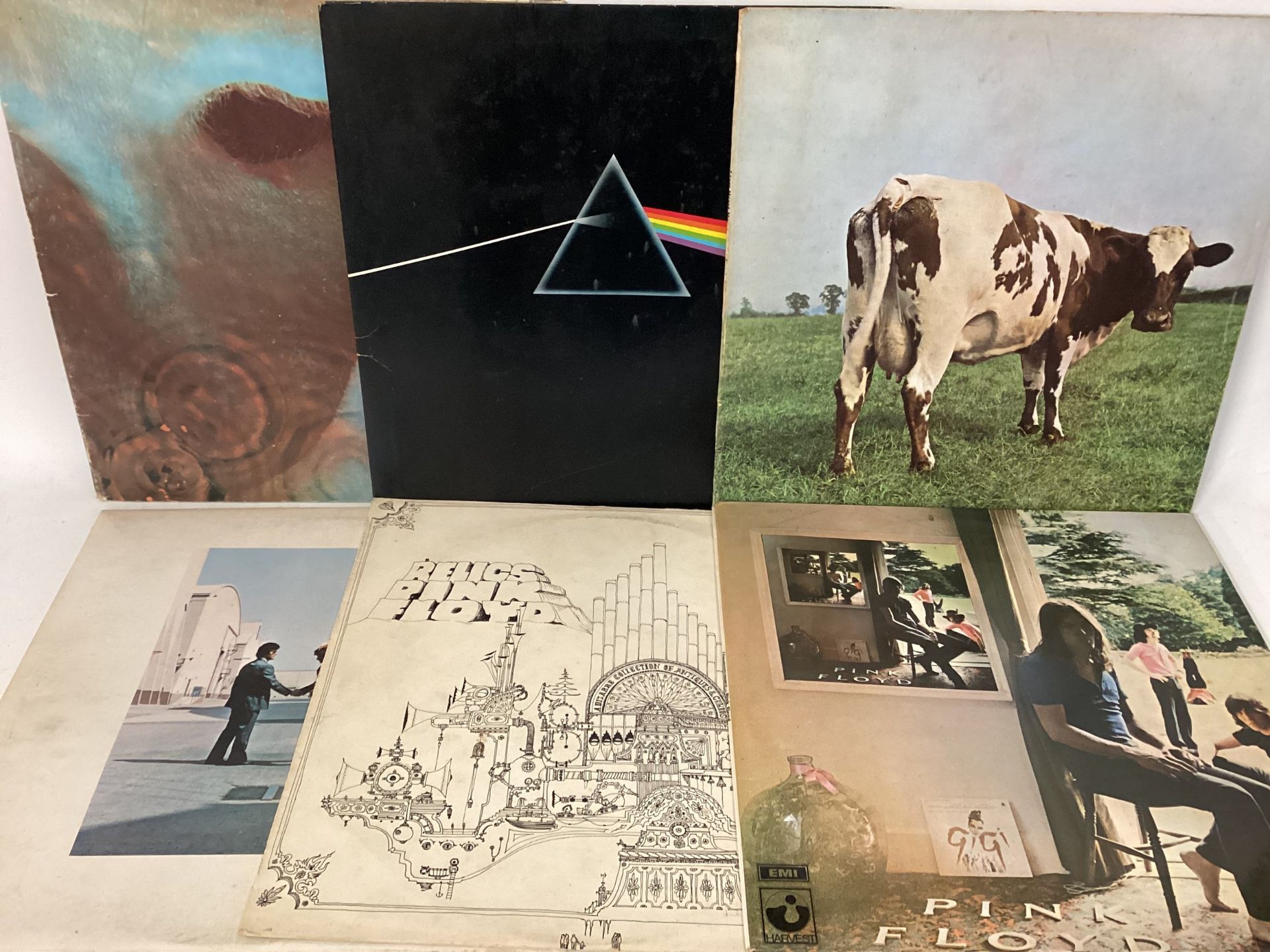 PINK FLOYD VINYL LP RECORDS X 6. Titles here include - Meddle in Gatefold textured sleeve SHVL 795