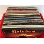 LARGE CRATE OF VARIOUS POP / ROCK RELATED VINYL LP RECORDS. This box contains an assortment of