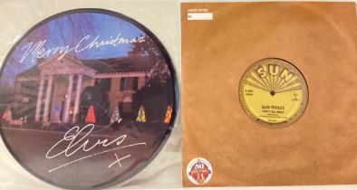 ELVIS PRESLEY 10” VINYL RECORDS X 2. First we have a picture disc on RCA of ‘I Can Help’ followed by