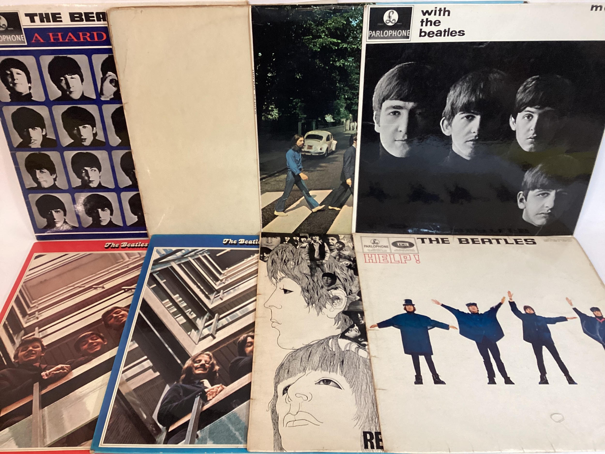 COLLECTION OF 8 VARIOUS 1st PRESS BEATLES ALBUMS. Titles here include - Abbey Road - White Album No.