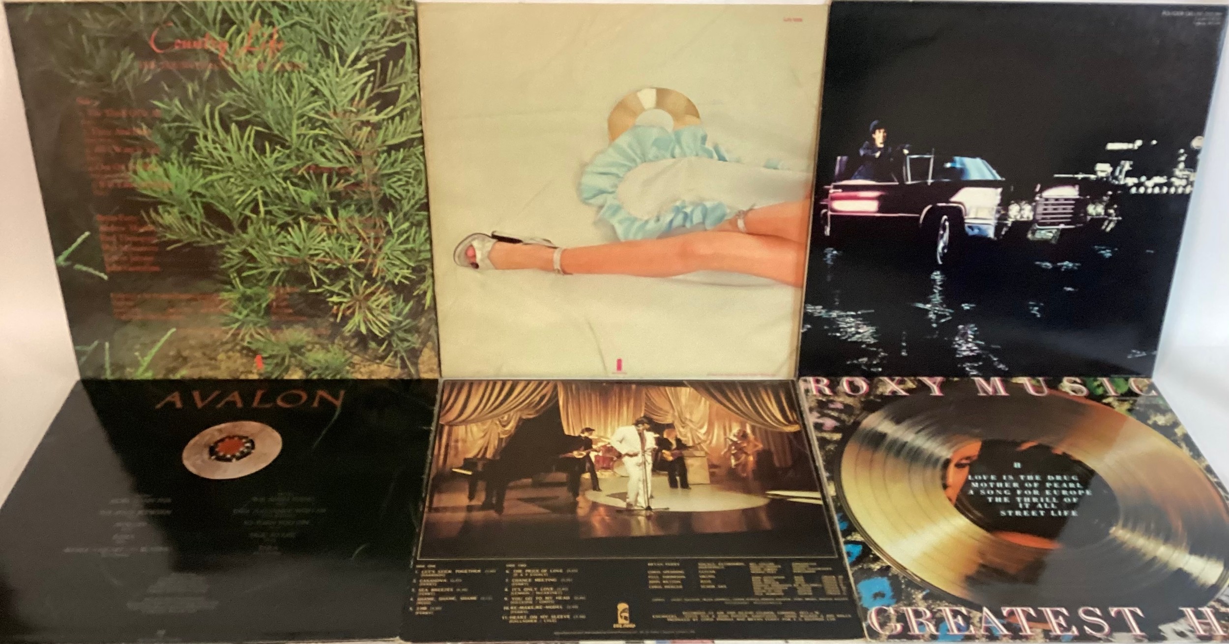 COLLECTION OF 6 RELATED ROXY MUSIC VINYL LP RECORDS. Titles here include - Country Life (pink rim) - - Bild 2 aus 2