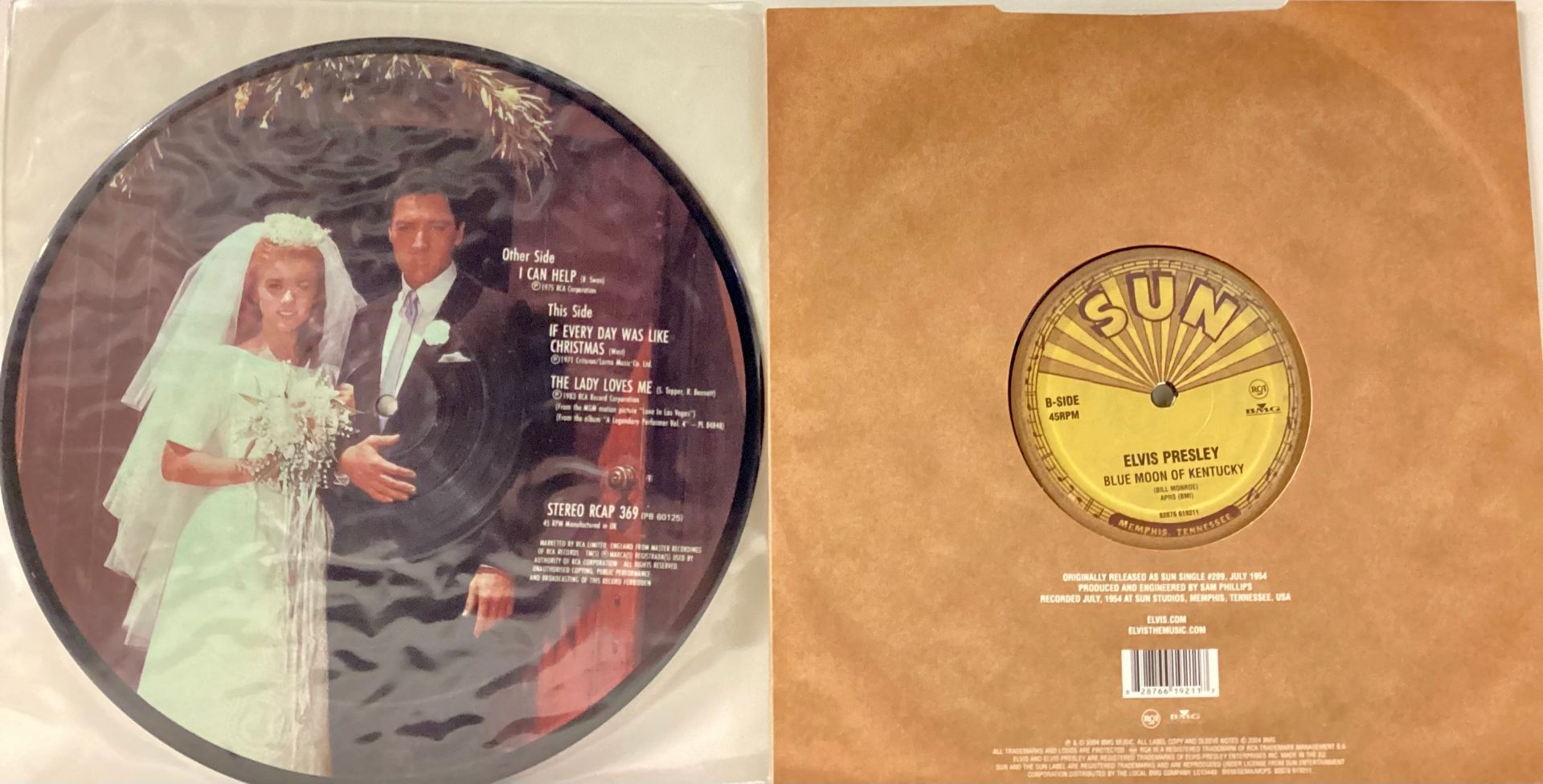 ELVIS PRESLEY 10” VINYL RECORDS X 2. First we have a picture disc on RCA of ‘I Can Help’ followed by - Image 2 of 2