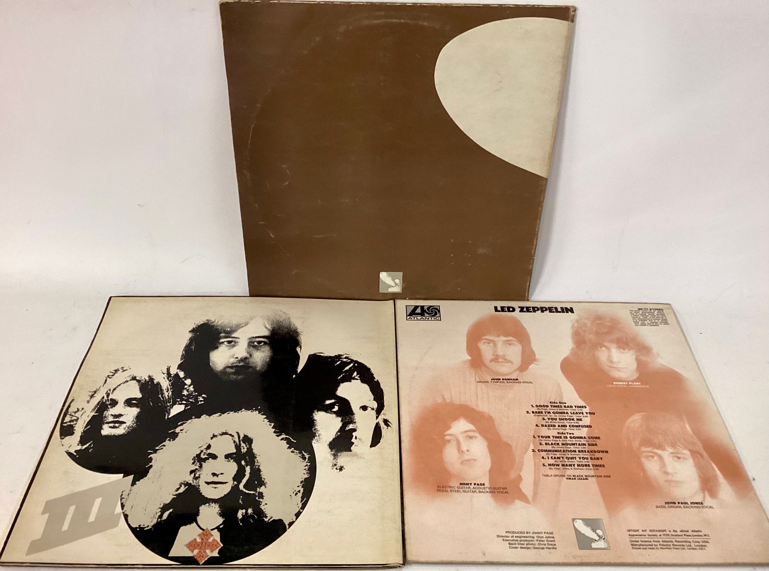 LED ZEPPELIN 1 / 2 & 3 PLUM LABEL VINYL ALBUMS. First we have a copy of their first album On - Image 2 of 7