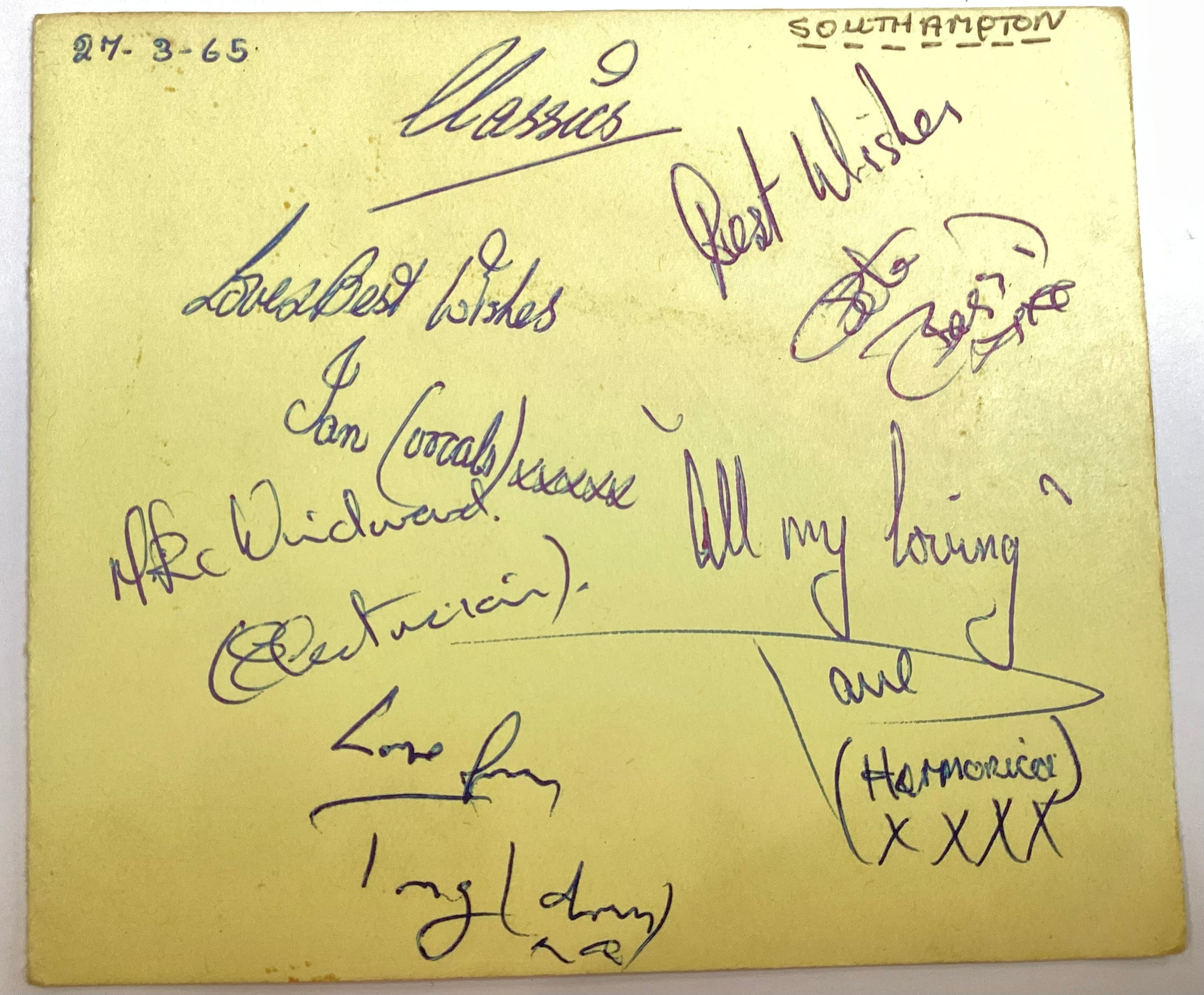 GENUINE 1960’S AUTOGRAPH BOOK CONTAINING VARIOUS POP / ROCK STARS. The book has seen better days - Image 3 of 14
