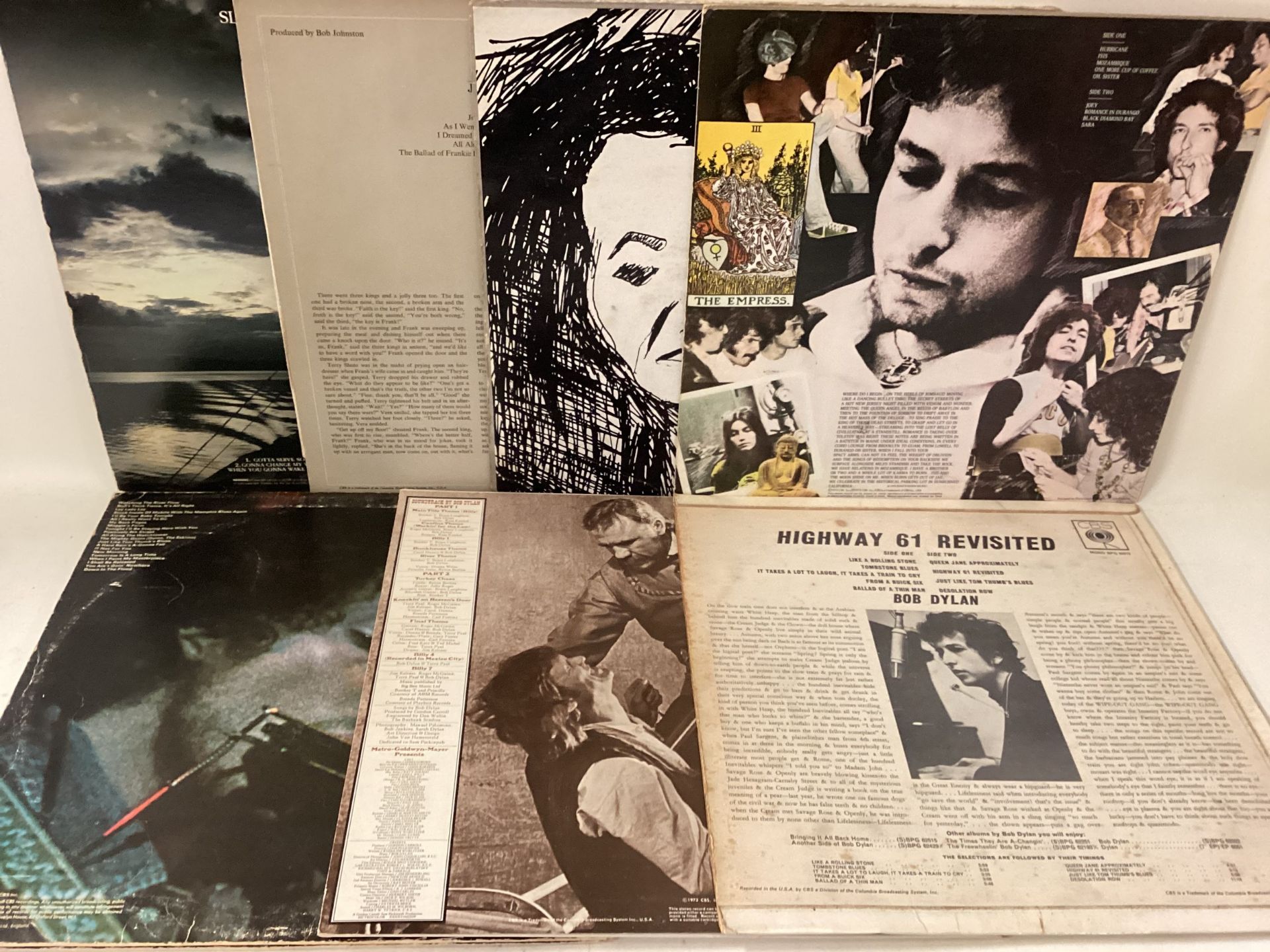BOB DYLAN VINYL LP RECORDS X 7. Titles here are as follows - Highway 61 Revisited - Desire - - Image 2 of 2