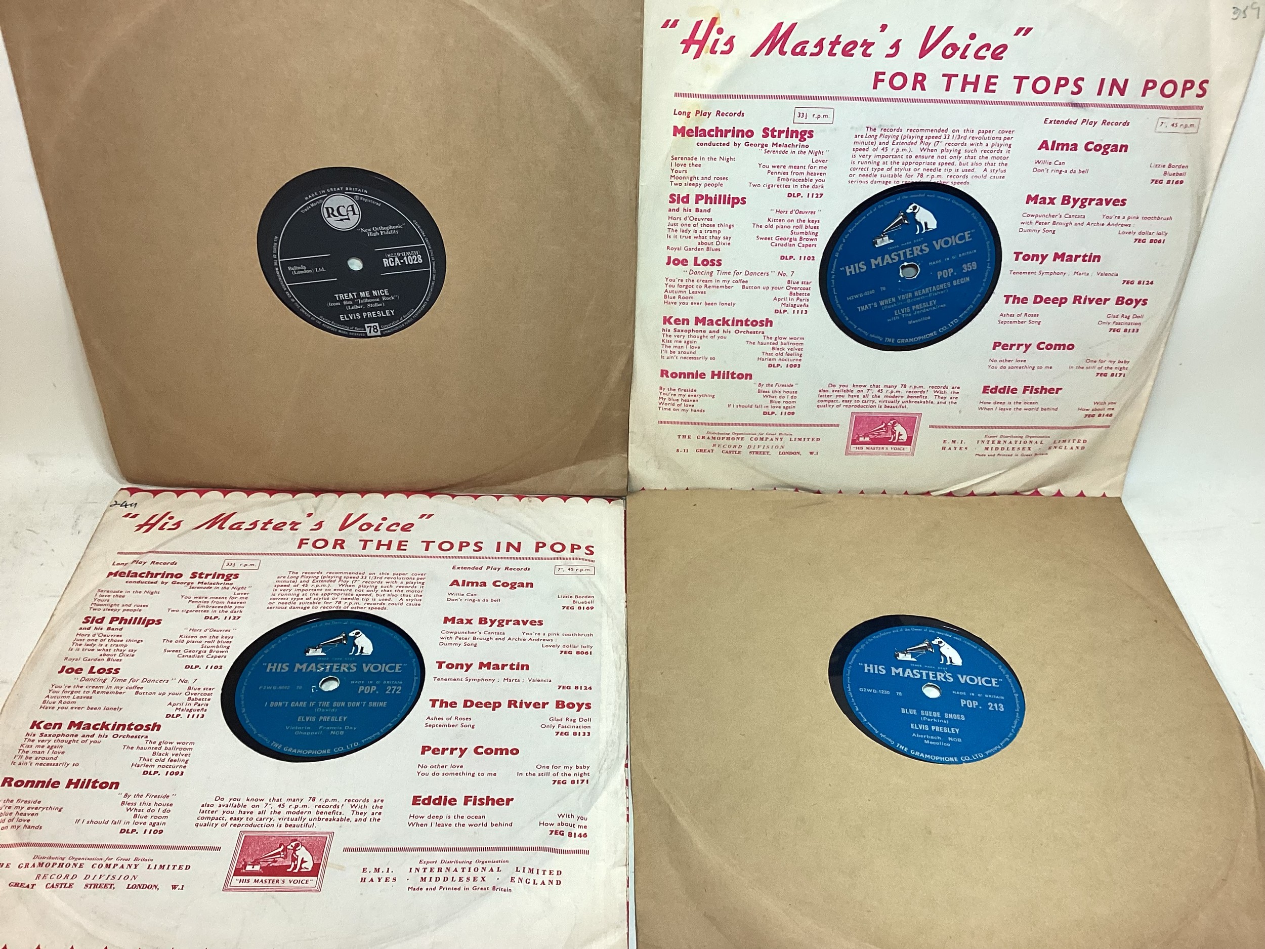 ELVIS PRESLEY 78RPM RECORDS. Found here are 4 shellac records with titles - Blue Suede Shoes - All - Bild 2 aus 2