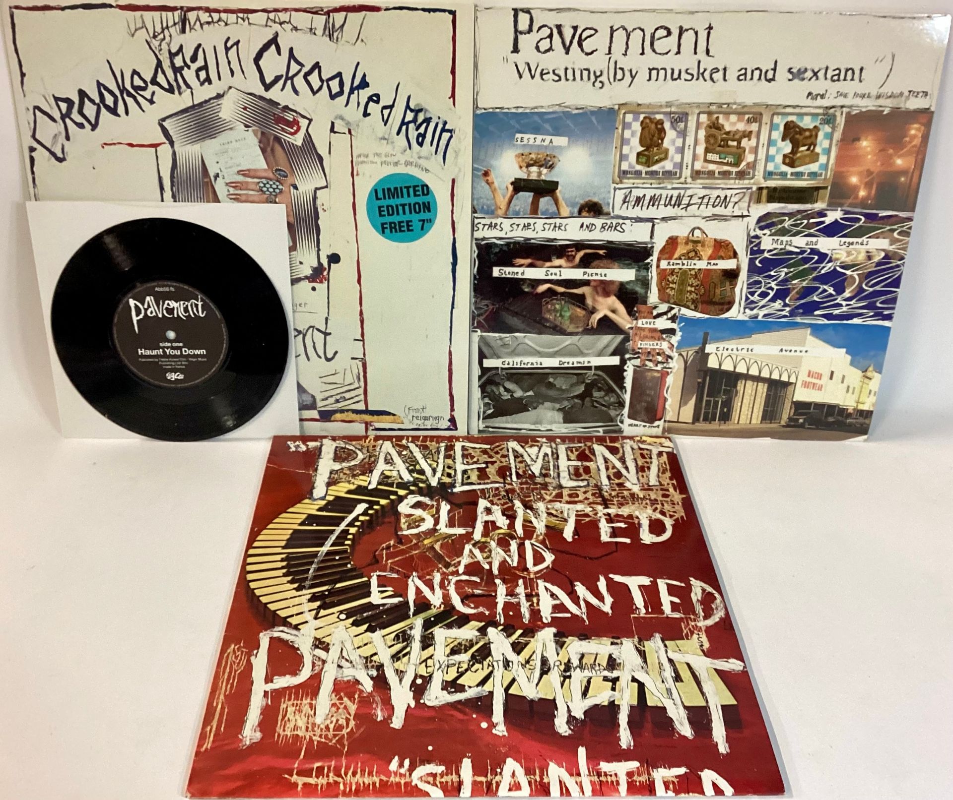 PAVEMENT VINYL ALBUMS X 3. Title’s here are - Slanted And Enchanted - Westing - Crooked Rain. All