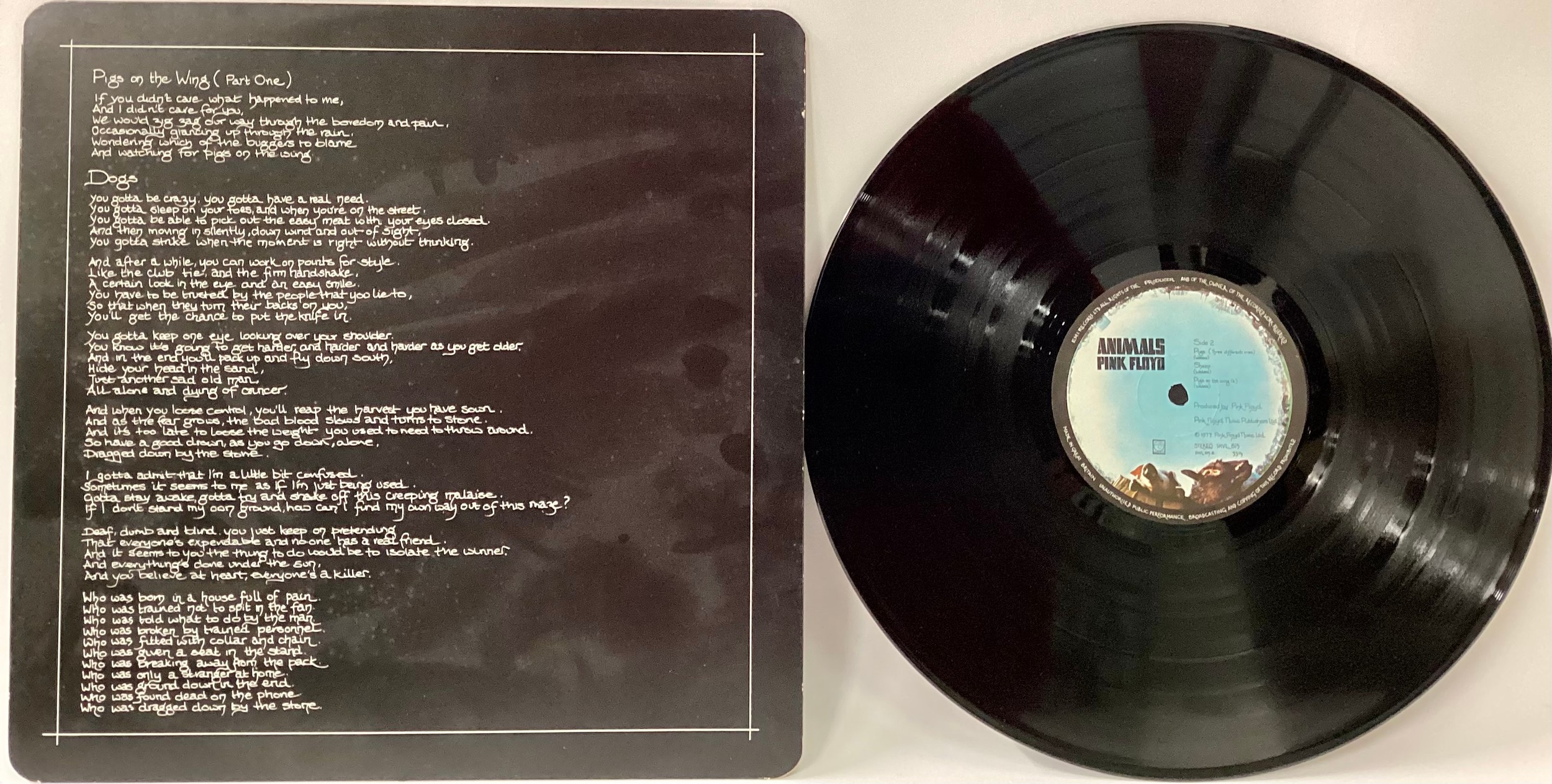 PINK FLOYD VINYL ALBUM ‘ANIMALS’. Great copy of this Gatefold Floyd album found here on Harvest - Image 4 of 4