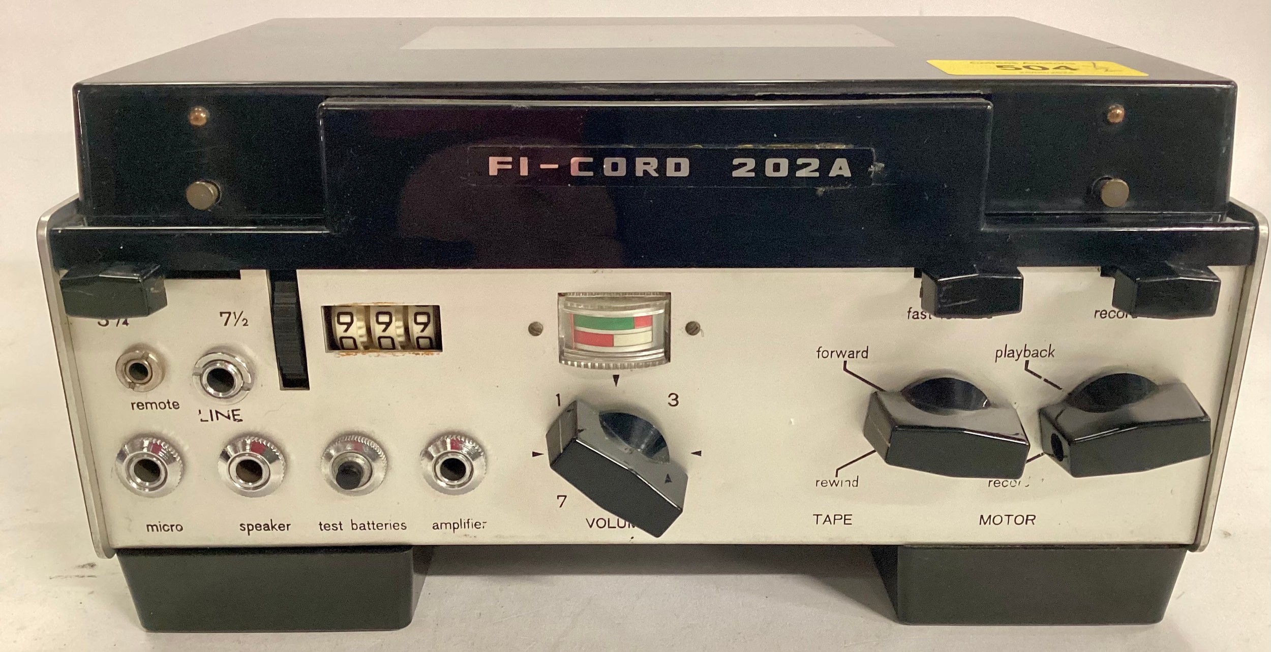 FI-CORD PORTABLE REEL TO REEL TAPE RECORDERS. Here we have 2 tape recorders model No. 202A. One - Image 6 of 8