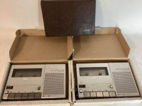 SONY CASSETTE-CORDERS X 2. Found here in nice conditions we have model No’s TCM-280. Their is one