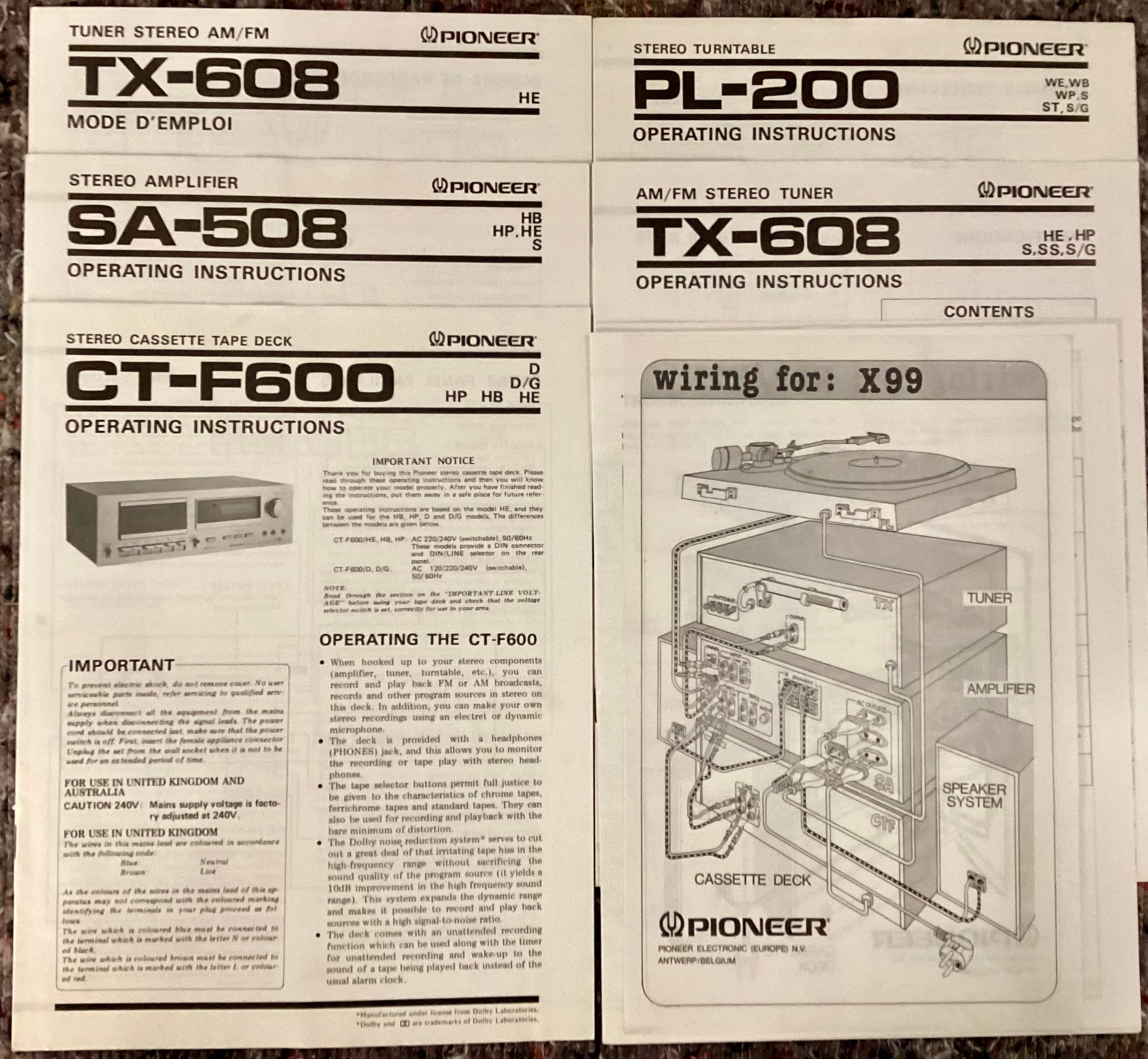 PIONEER STACKING HIFI SEPARATES SYSTEM. Consisting of - Tuner TX608 - Turntable PL200 - Amplifier - Image 9 of 10