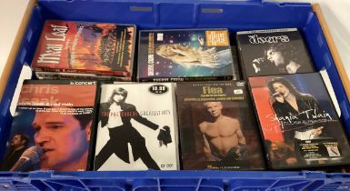 LARGE CRATE OF VARIOUS MUSIC DVD’S. Here we find a vast mixture of music / Concert related films