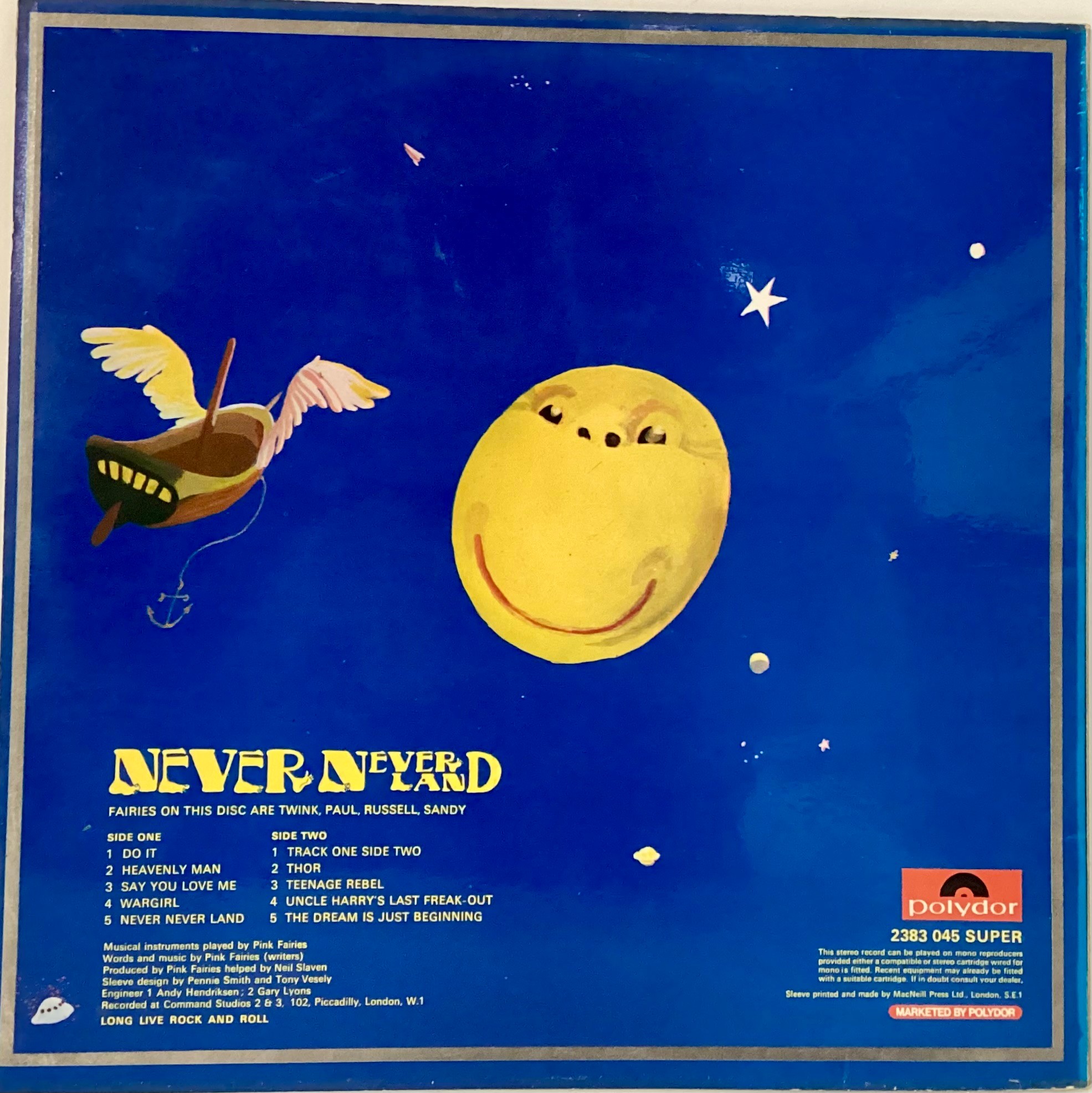 PINK FAIRIES VINYL ALBUM ‘NEVER NEVER LAND’. Ex copy of this terrific psych rock album on Polydor - Image 2 of 4