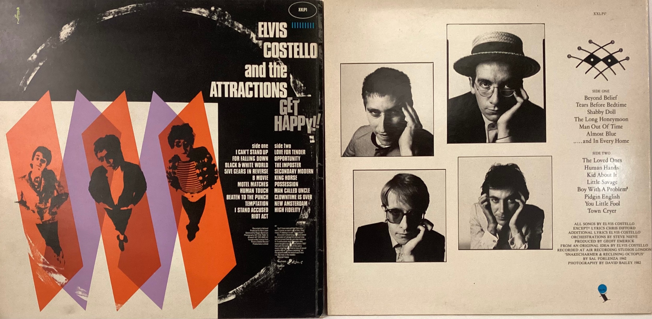 ELVIS COSTELLO VINYL LP RECORDS X 2. First title is ‘Get Happy’ complete with poster and ‘Imperial - Image 2 of 4