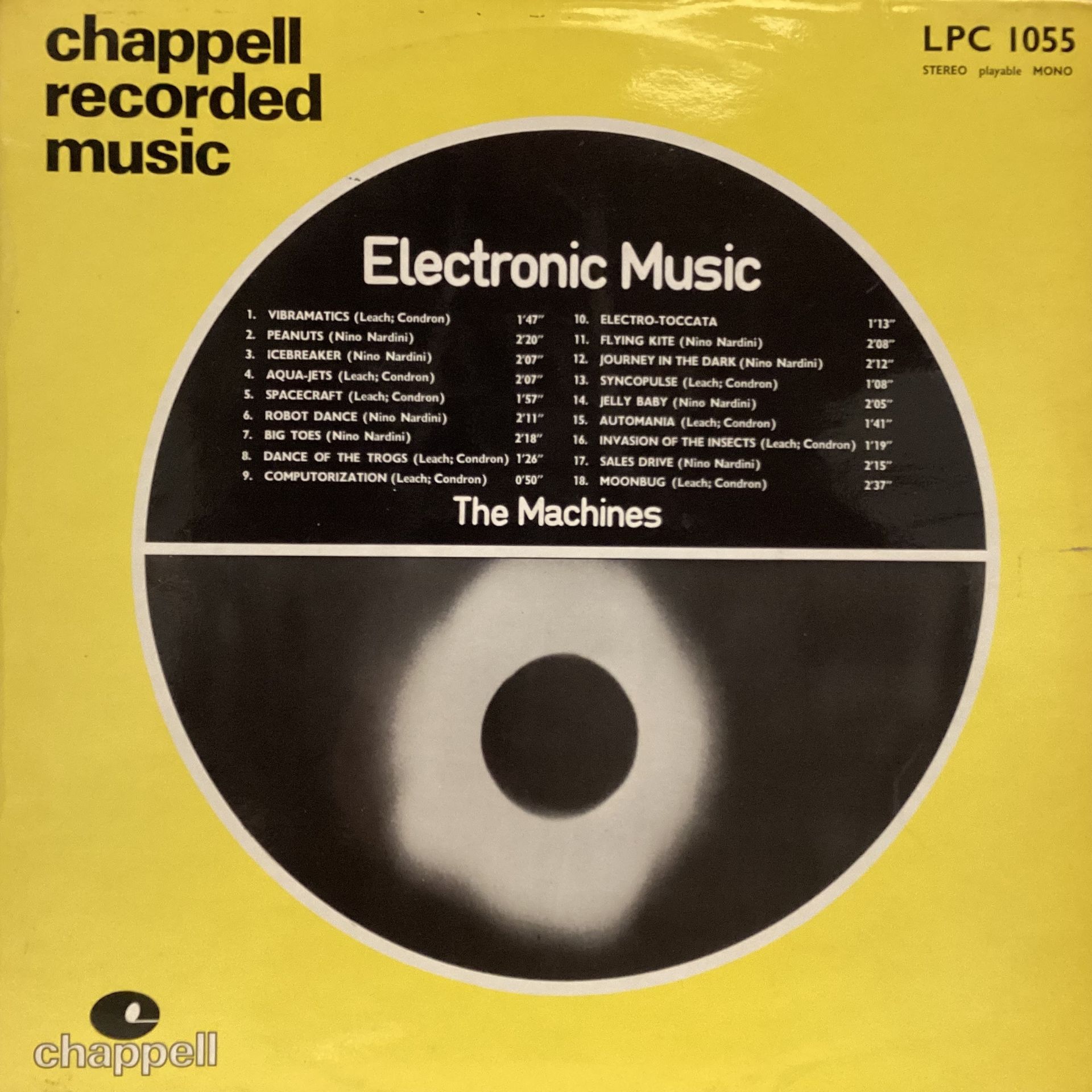 ELECTRONIC MUSIC VINYL LP RECORD. This vinyl is on Chappell Records No. LPC 1055 released in 1973