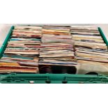 LARGE TRAY OF VARIOUS 7” SINGLE RECORDS. This is a varied collection to include many genres and