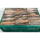 LARGE TRAY OF VARIOUS 7” VINYL SINGLES. This box contains various genres and hits from mainly the