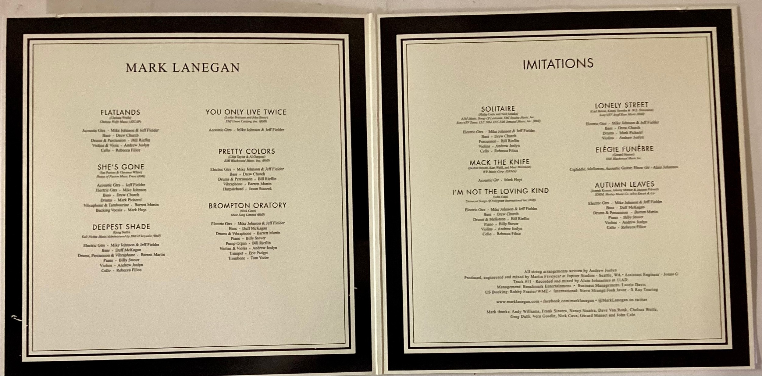 MARK LANEGAN BAND VINYL ALBUMS X 3. Titles here are - Imitations - A Thousand Miles Of Midnight ( - Image 3 of 4