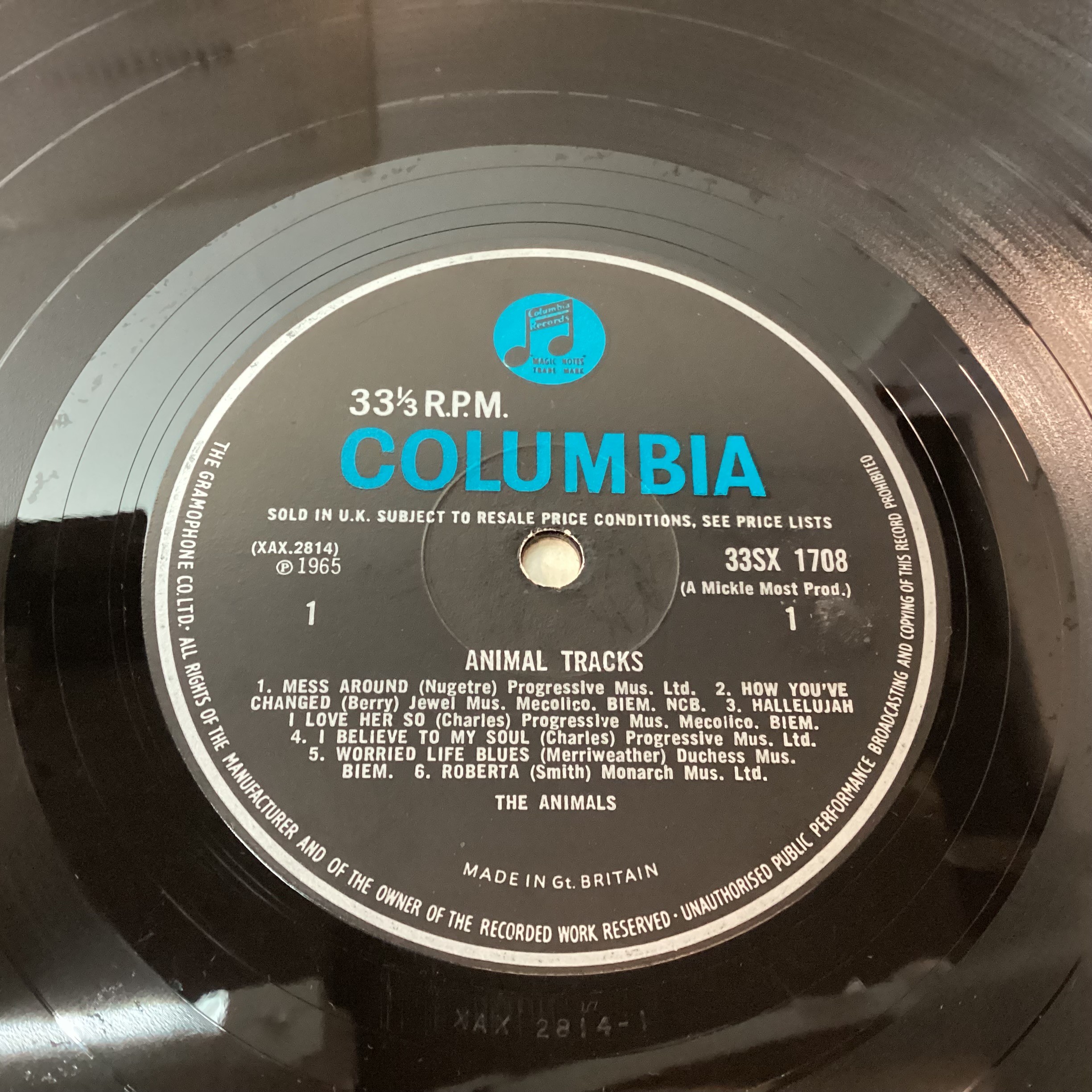 THE ANIMALS VINYL ALBUM ‘ANIMAL TRACKS’. This album is found on the Columbia 33SX 1708 from 1965 and - Image 4 of 4