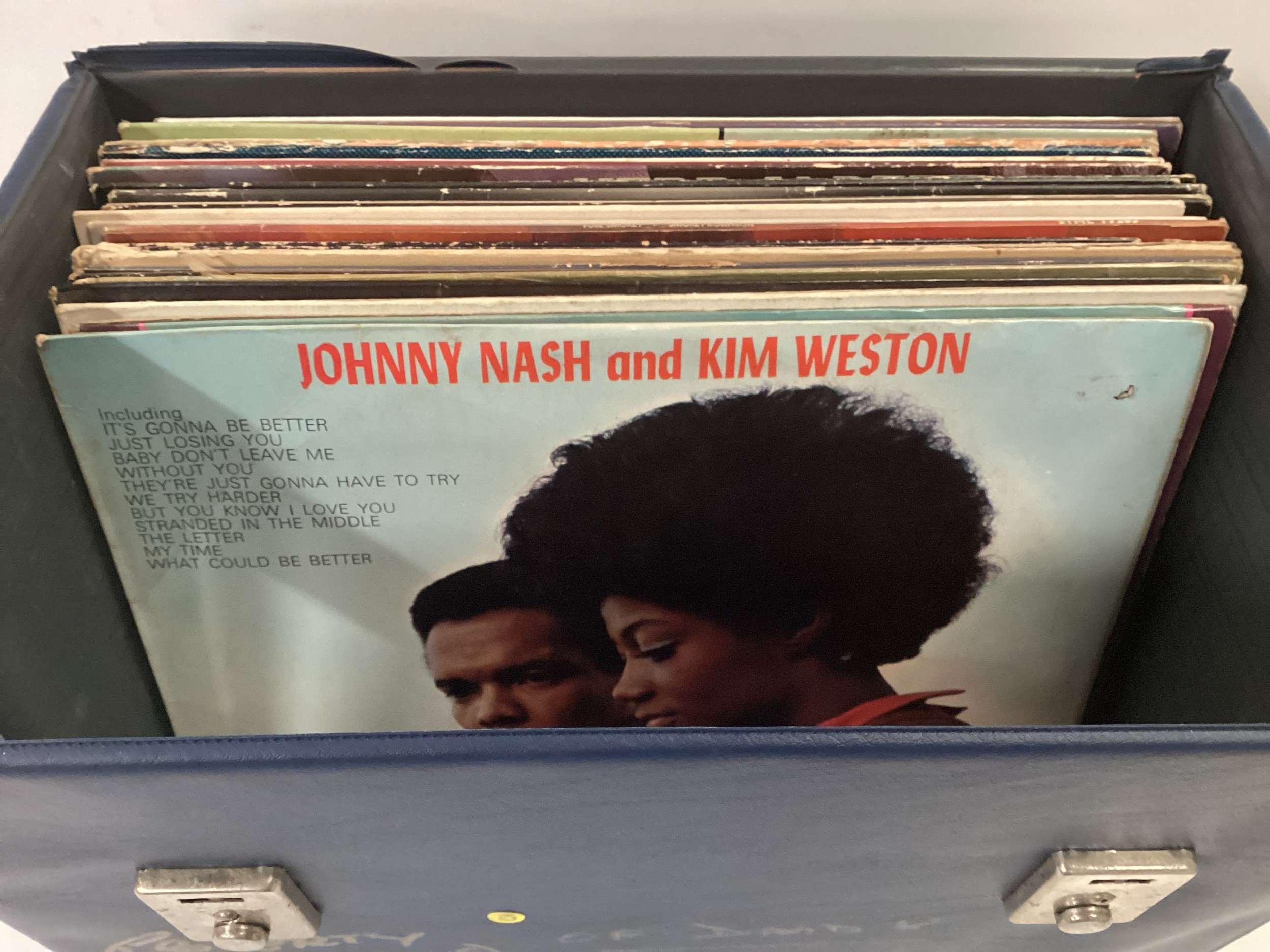 BOX OF VARIOUS MOTOWN AND SOUL RELATED VINYL LP RECORDS. This selection includes artists - Shelley