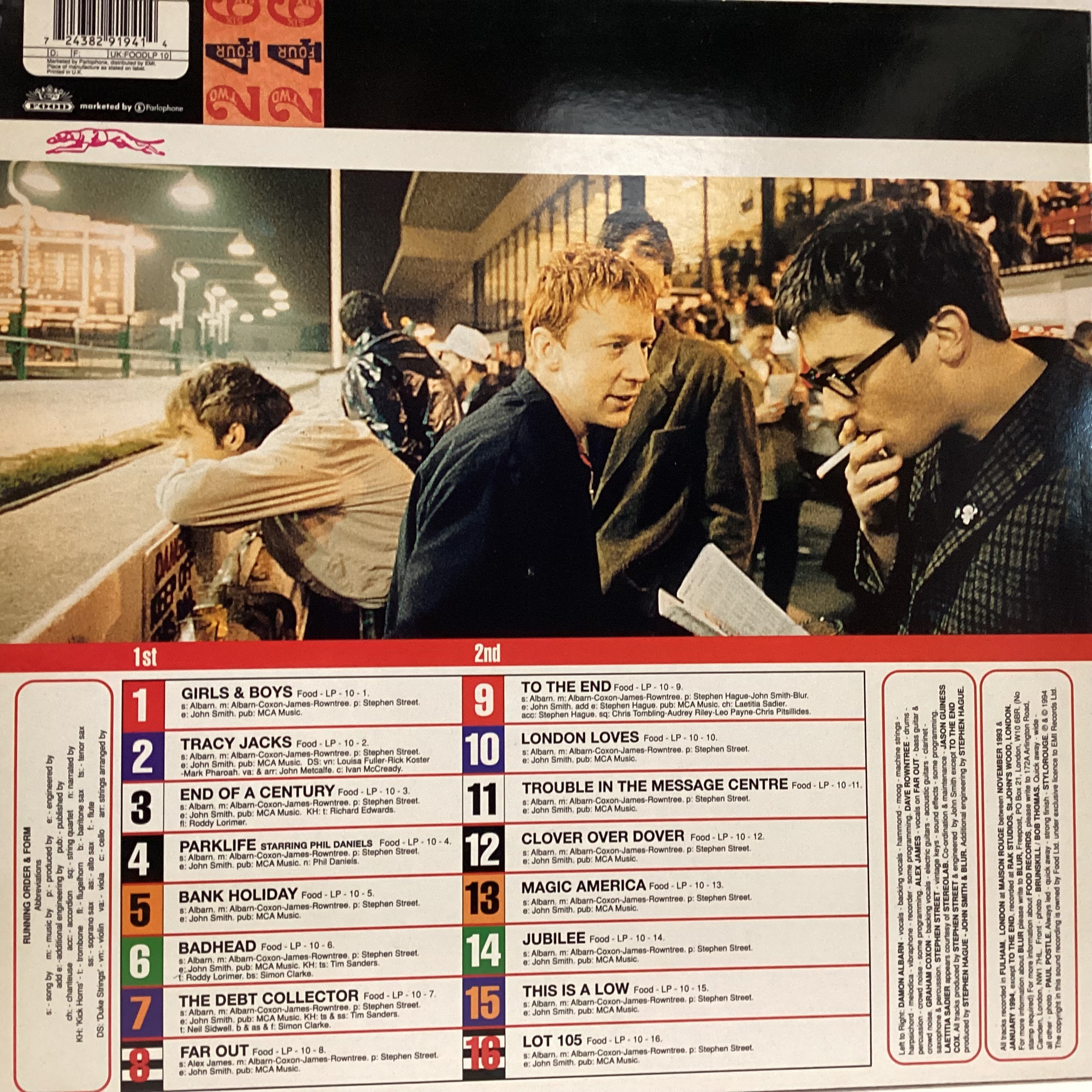 1st PRESS BLUR VINYL ALBUM ‘PARKLIFE’. Released in 1994 on Food Records FOODLP 10 and found here - Bild 2 aus 4