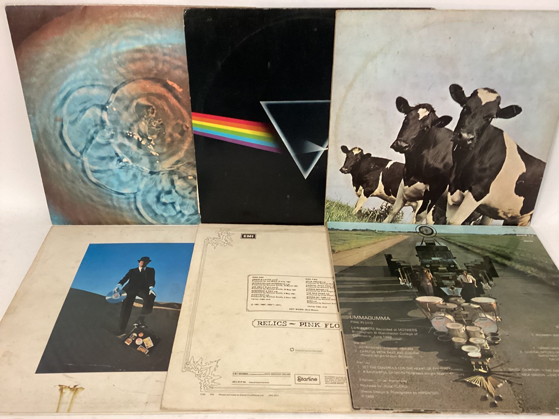 PINK FLOYD VINYL LP RECORDS X 6. Titles here include - Meddle in Gatefold textured sleeve SHVL 795 - Image 2 of 4