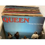 BOX OF VARIOUS ALBUMS FROM GROUPS AND VARIOUS ARTISTS. This collection includes - Status Quo - Queen