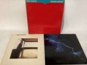 DIRE STRAITS VINYL LP RECORDS X 3. Here we have titles - Making Movies - Love Over Gold and their