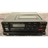 SONY VIDEO 8 TAPE PLAYER. This unit powers up when plugged in and is model No. EV-C8E.