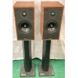 NICE PAIR OF EPOS ACOUSTICS SPEAKERS COMPLETE WITH METAL STANDS.