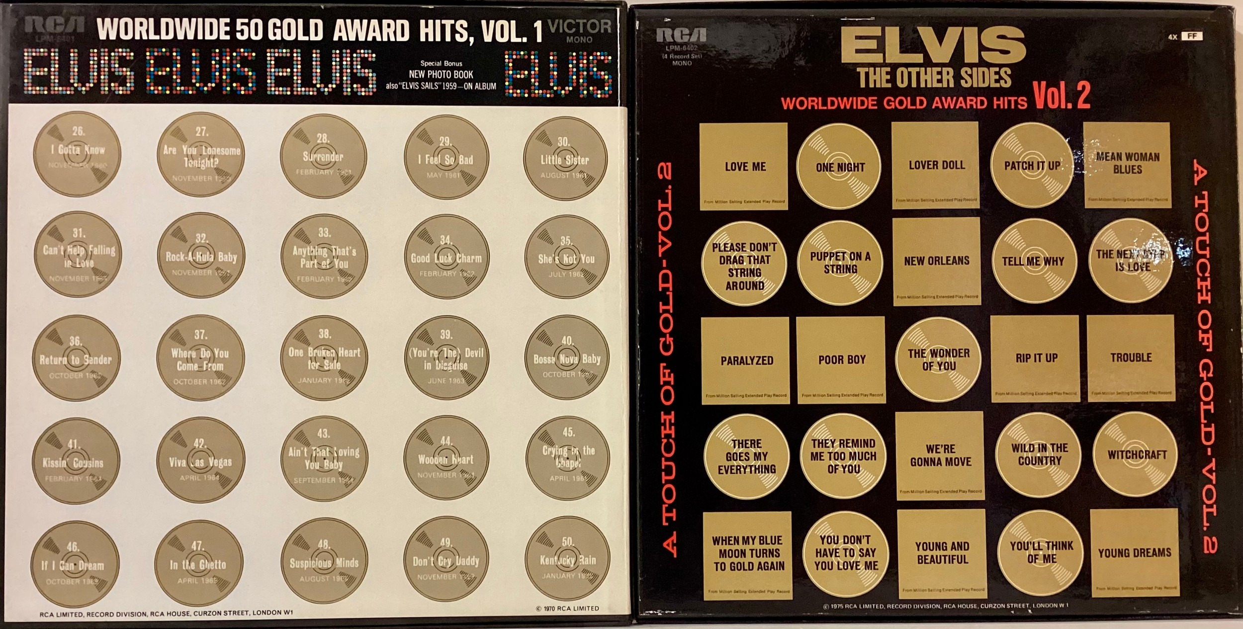 ELVIS PRESLEY RCA BOX SETS OF VINYL RECORDS X 2. Here we have volume 1 & 2 of the ‘Worldwide Gold - Image 2 of 3