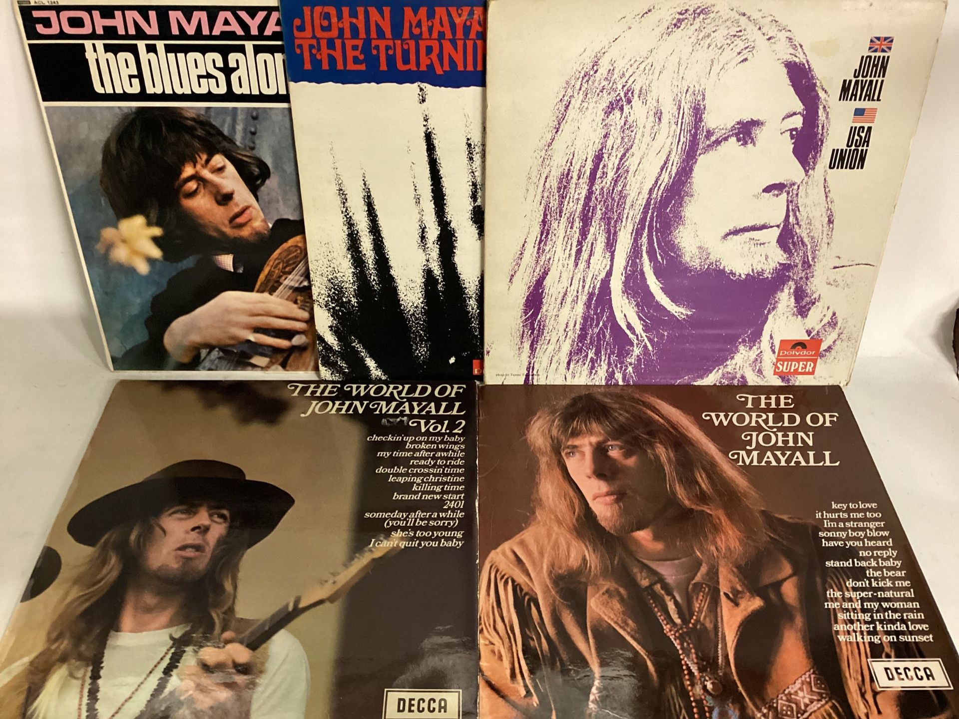 COLLECTION OF 5 JOHN MAYALL ALBUMS.