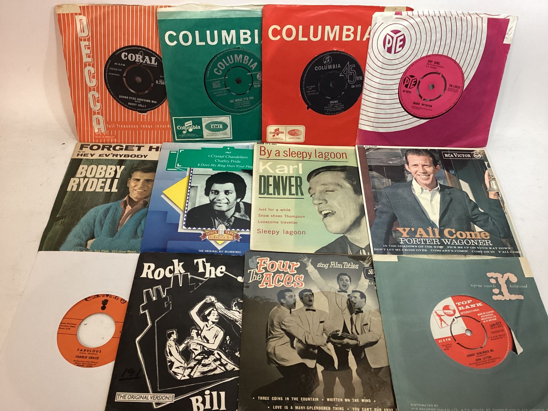 BOX OF VARIOUS 45RPM 7” SINGLES. Mainly this collection consists of 1960’s Hits and E.P’s. Found - Image 2 of 2