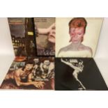 DAVID BOWIE VINYL LP RECORDS X 5. Here we have titles - Diamond Dogs - Aladdin Sane - The Man Who