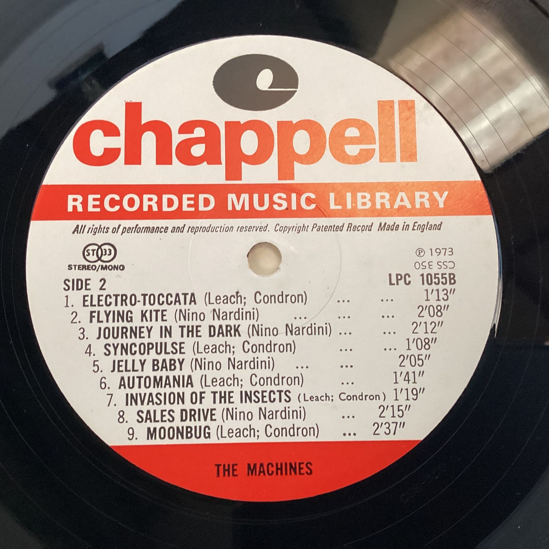 ELECTRONIC MUSIC VINYL LP RECORD. This vinyl is on Chappell Records No. LPC 1055 released in 1973 - Image 3 of 4