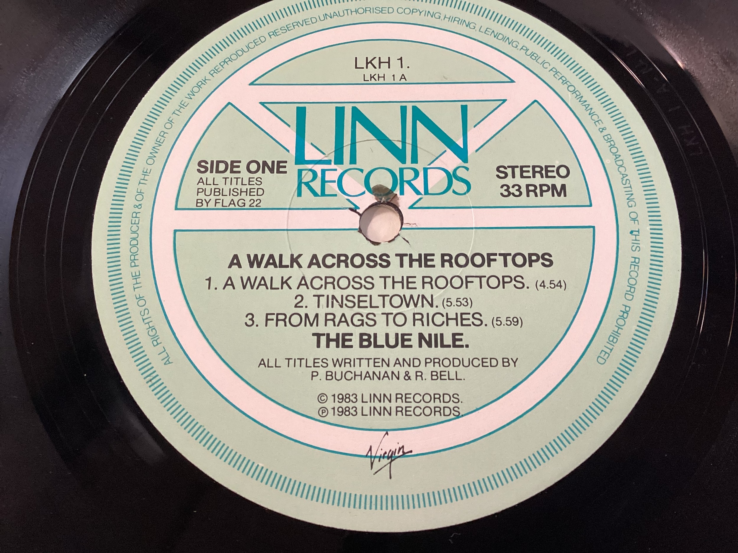 BLUE NILE ‘A WALK ACROSS THE ROOFTOPS’ VINYL LP. From 1983 this vinyl album is on Linn Records LKH 1 - Bild 4 aus 4