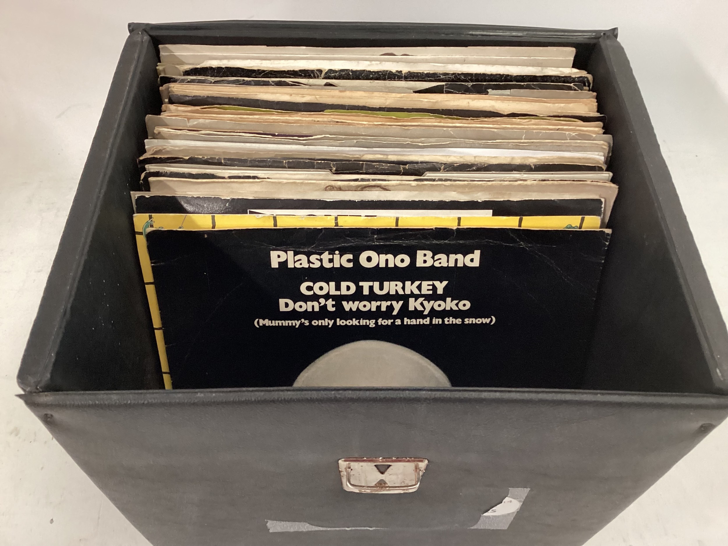 CASE OF VARIOUS BEATLES RELATED SINGLE RECORDS. This selection includes releases from - Plastic