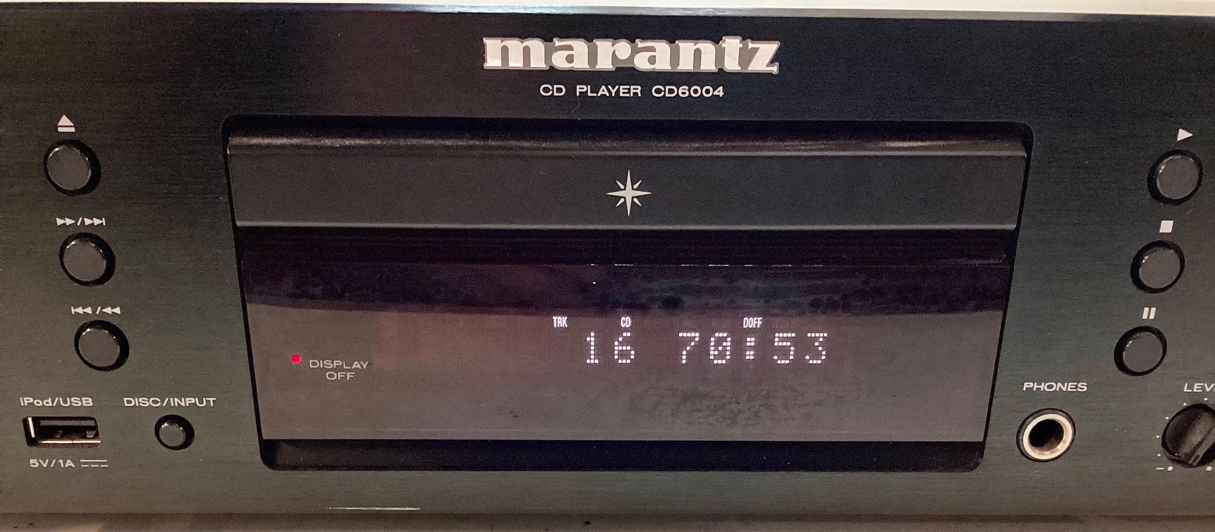 MARANTZ COMPACT DISC PLAYER. Nice condition here with model CD6004 complete with remote. Powers up - Image 2 of 4