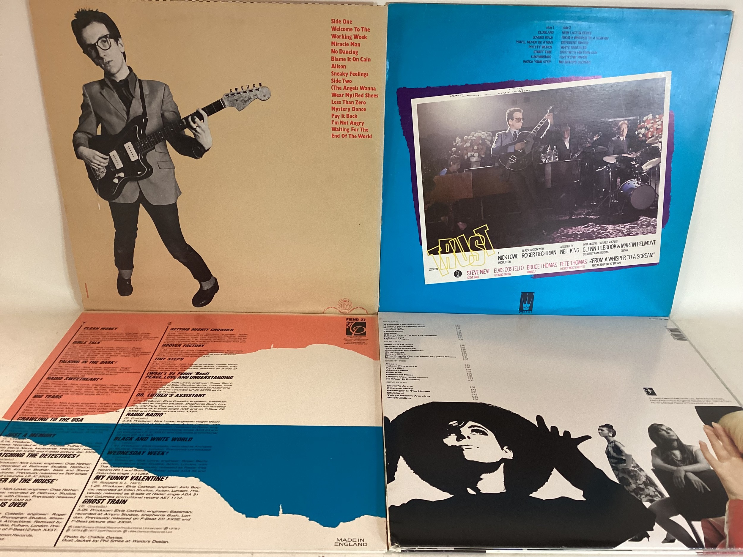 VARIOUS ELVIS COSTELLO VINYL LP RECORDS X 4. Copies found here of - Trust - Girls + £ + Girls - My - Bild 2 aus 2