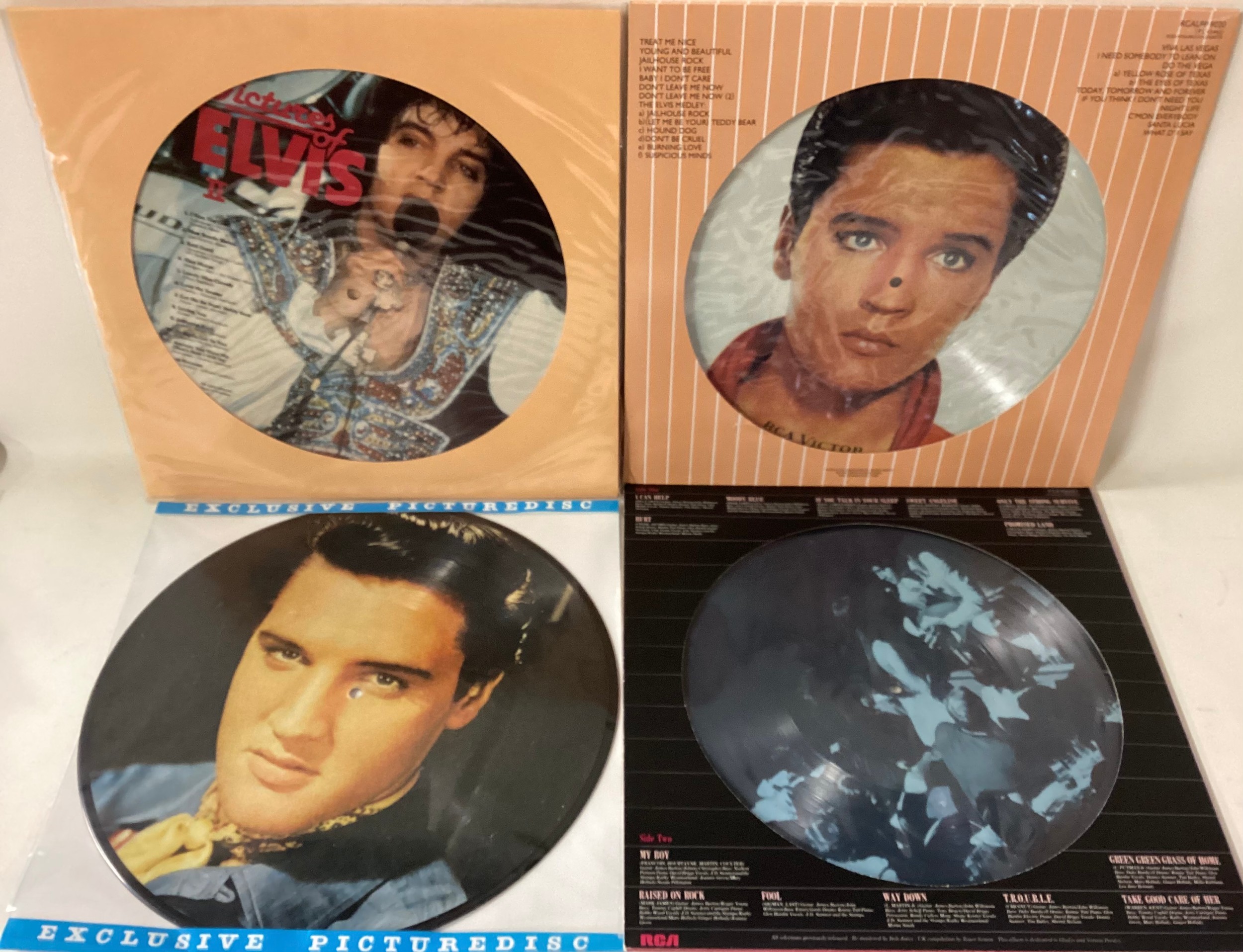 VINYL LP PICTURE DISC’S OF ELVIS PRESLEY. Here we find 4 records with titles - Hot Dog - Jailhouse - Bild 2 aus 2