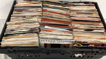TRAY OF VARIOUS SINGLE 45RPM RECORDS. These are found in various conditions and cover various