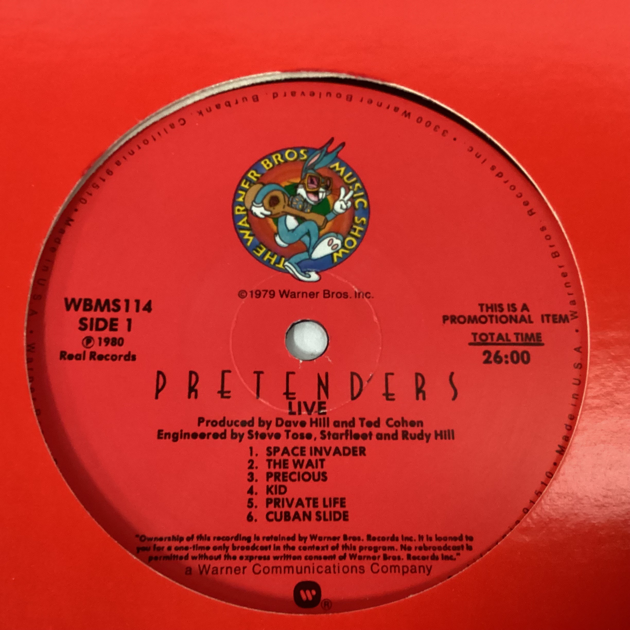 PRETENDERS 'LIVE' PROMO-ONLY VINYL LP. Released on Warner Brothers Music Show label No. WBMS 114 - Image 2 of 3