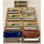 COLLECTION OF 9 HARMONICAS. Here we find a super collection of 9 HOHNER harmonicas all in plastic